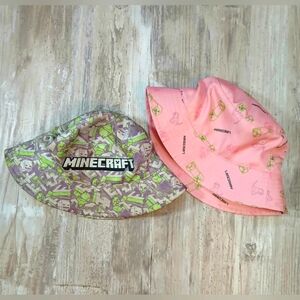 Minecraft Kids Bucket Hat 2-Pack – Pink & Green/Gray – Mad Engine OS